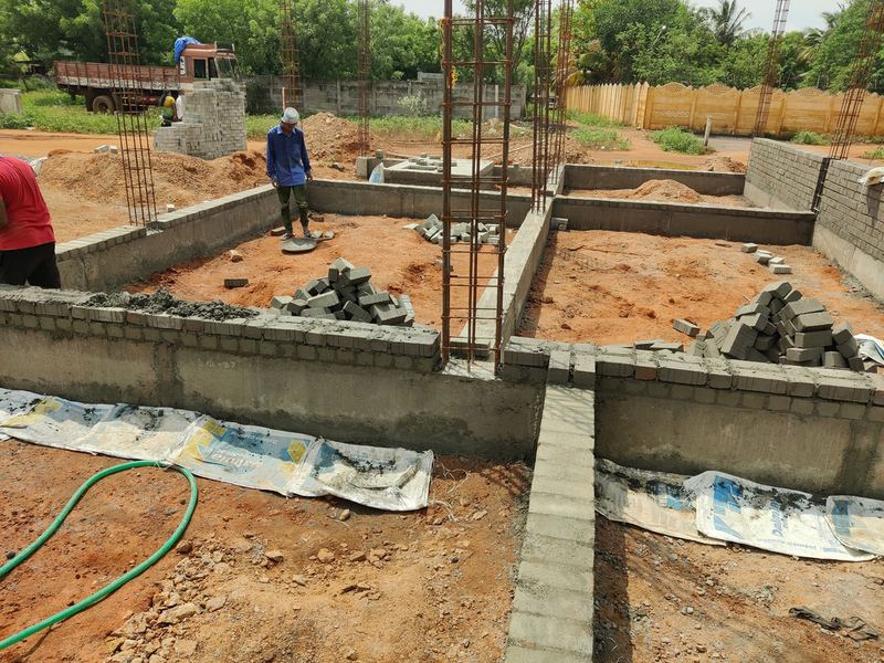 Foundation and plinth beam work on site