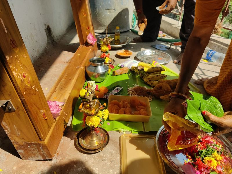 Traditional pooja at a PG Shelters site