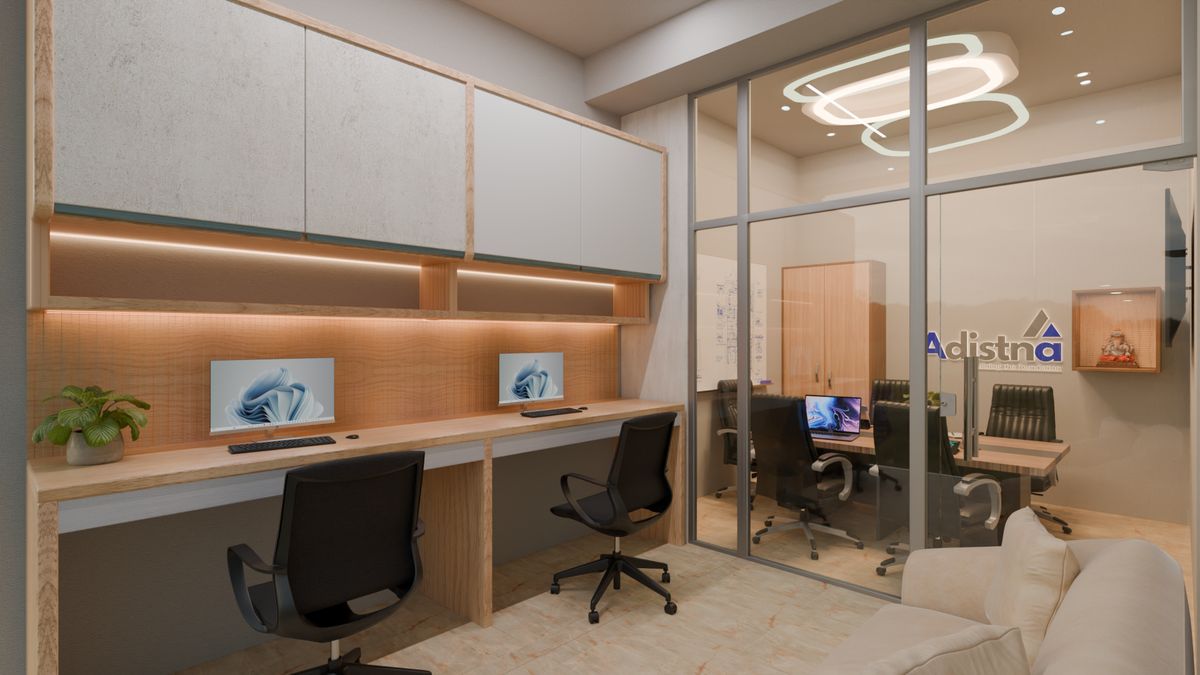 3D render from the Adistna Office project: Open Workstations
