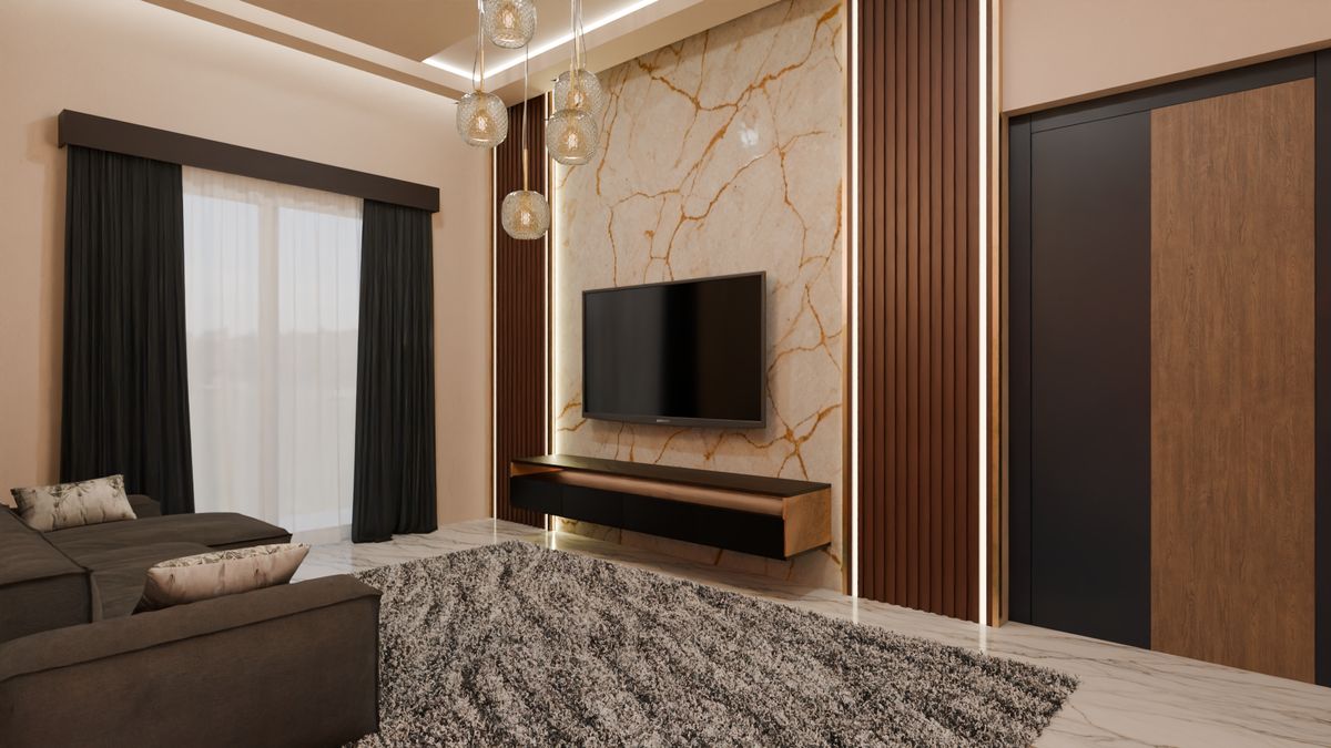 3D render from the Morais City House 1 project: Living Room 1