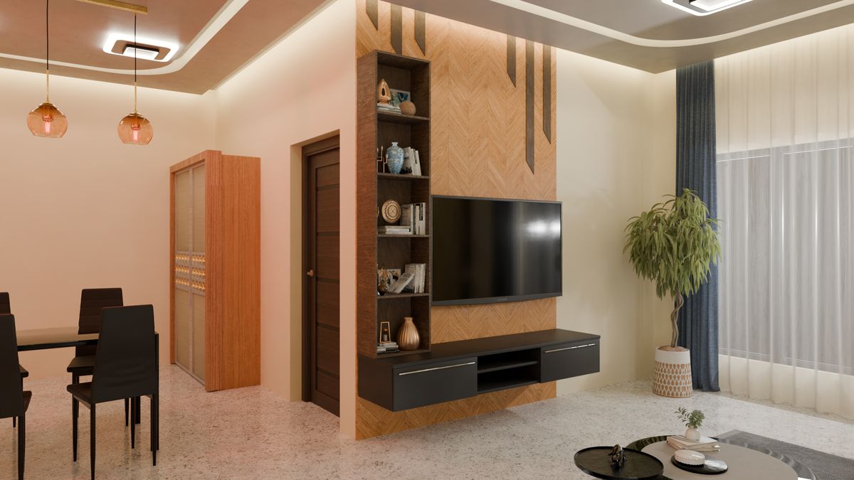3D render from the Residential Interior 01 project: Living Room 1